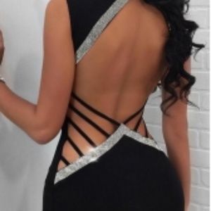 Sexy Deep V Neck Backless Sleeveless Dress